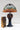 Tiffany Floral Stained Glass Table Lamp | 79.5 cm / 31.3 in | Green and orange shade, iridescent jewel base