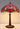 Tiffany Dragonfly Table Lamp | 59 cm / 23.2 in | Red stained glass shade, jewel accents, mosaic base