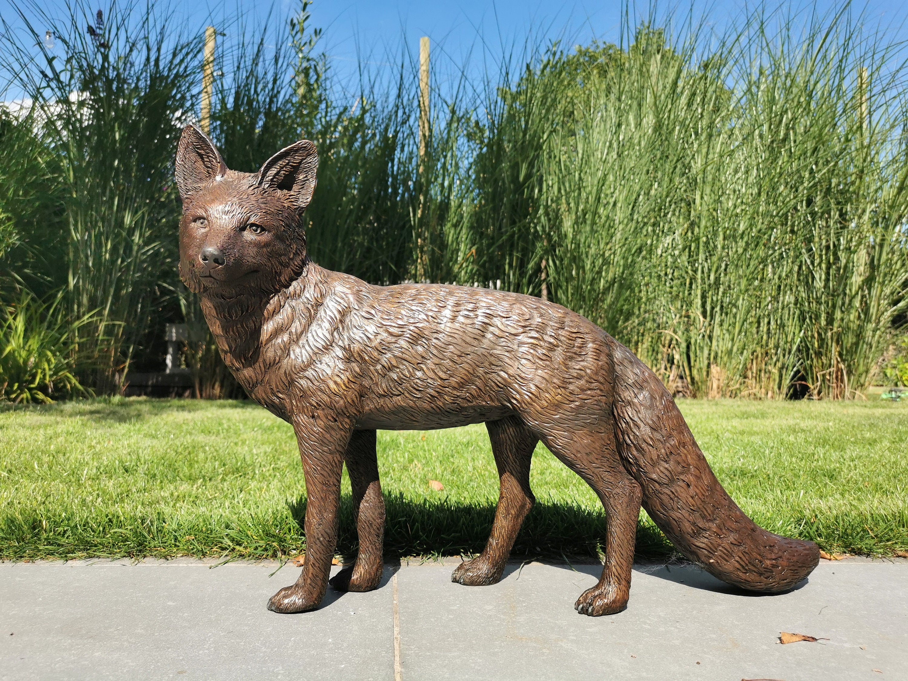 Bronze Fox Sculpture | 54 cm / 21.3 in | Symbol of wisdom and nature ...
