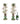 Set of Two Tall Green Candle Holders | 66 cm / 26 in | Decorative Bird & Floral Design