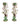 Set of Two Tall Green Candle Holders | 66 cm / 26 in | Decorative Bird & Floral Design