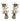Set of Two Tall Green Candle Holders | 66 cm / 26 in | Decorative Bird & Floral Design