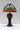 Tiffany Floral Stained Glass Table Lamp | 79.5 cm / 31.3 in | Green and orange shade, iridescent jewel base