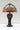 Tiffany Floral Stained Glass Table Lamp | 79.5 cm / 31.3 in | Green and orange shade, iridescent jewel base