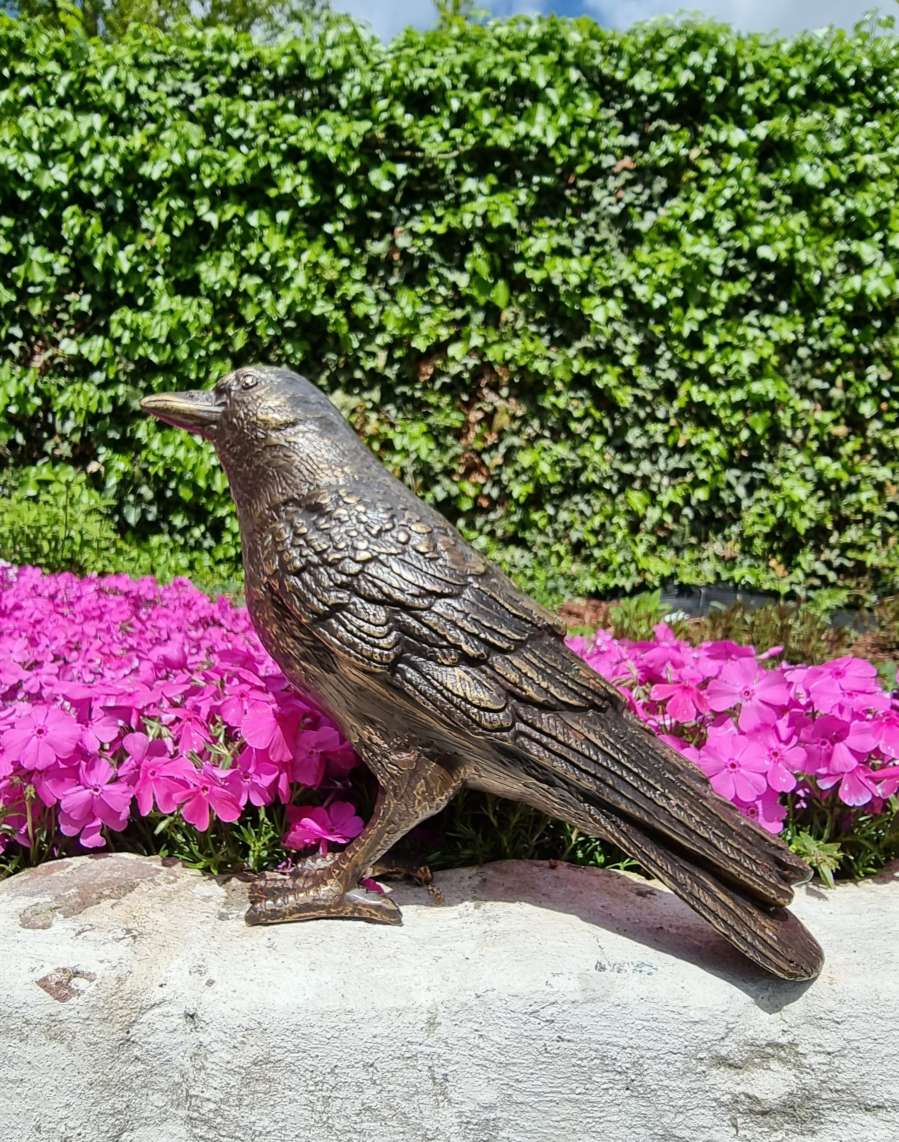 Bronze Crow Sculpture | 23 cm / 9.2 in | Symbol of Wisdom and Mystery ...